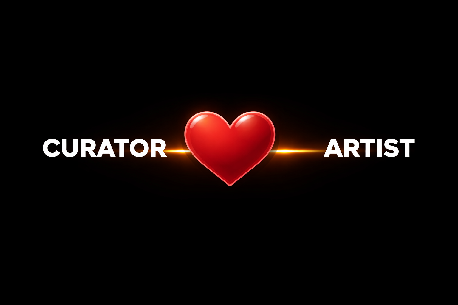 The word Curator, a Heart in the middle and then the word Aritst